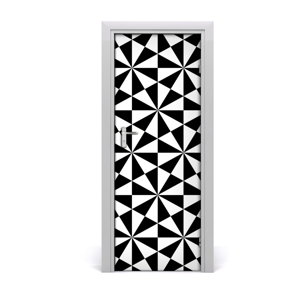 Naklejka fototapeta na drzwi Wzór z czarno-białych rozetek