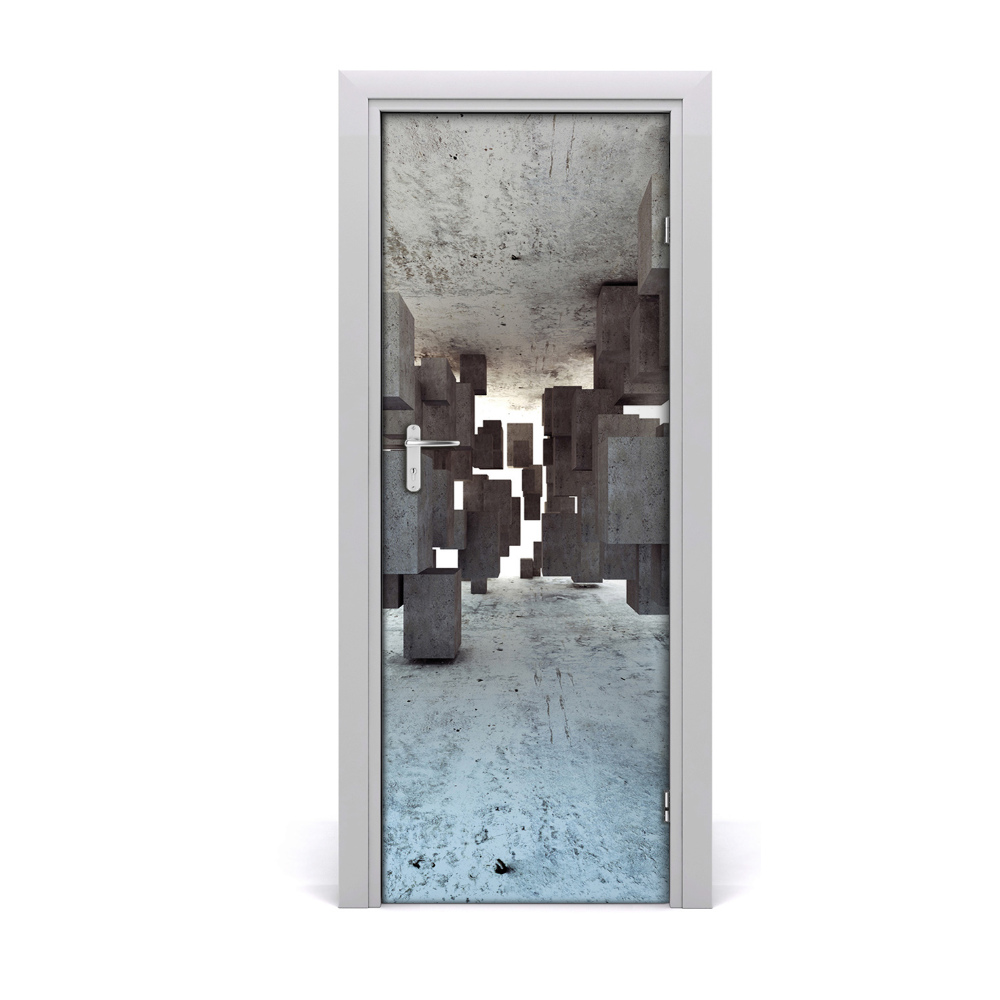 Naklejka fototapeta na drzwi Betonowe sześciany