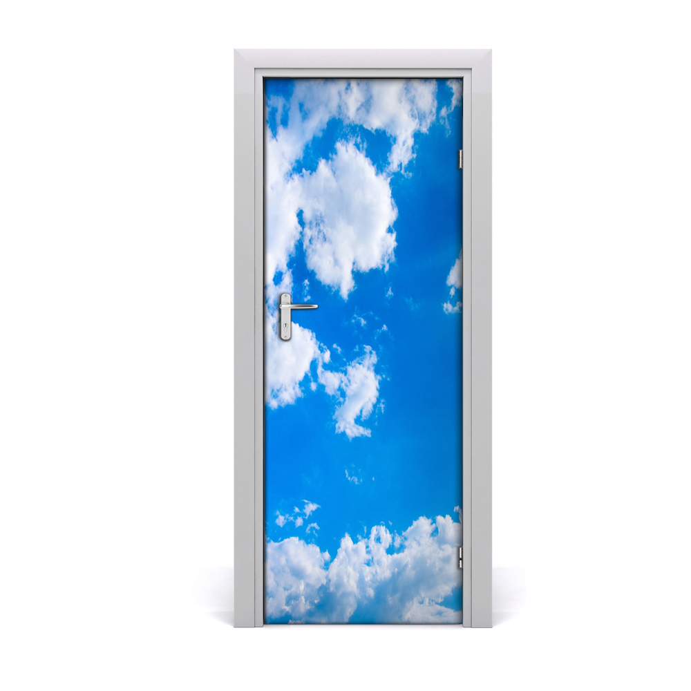 Naklejka fototapeta na drzwi Chmury na błękitnym niebie