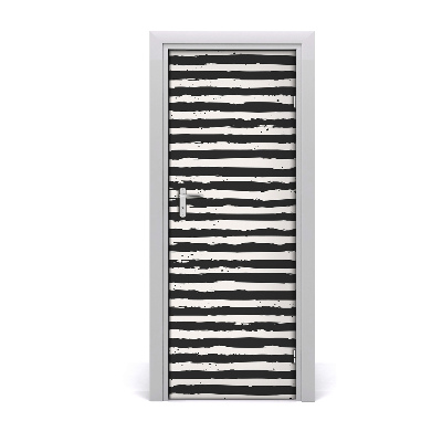 Naklejka fototapeta na drzwi Czarno-białe poziome paski