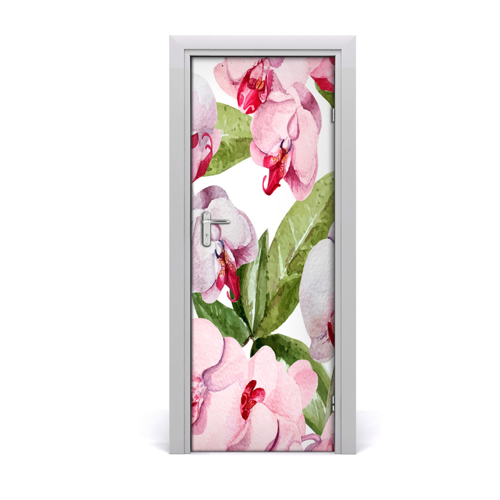 Okleina samoprzylepna fototapety na drzwi Różowa orchidea