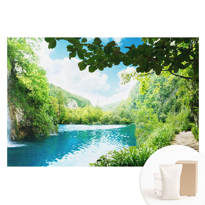 Fototapeta flizelinowa Lasy wodospady jezioro