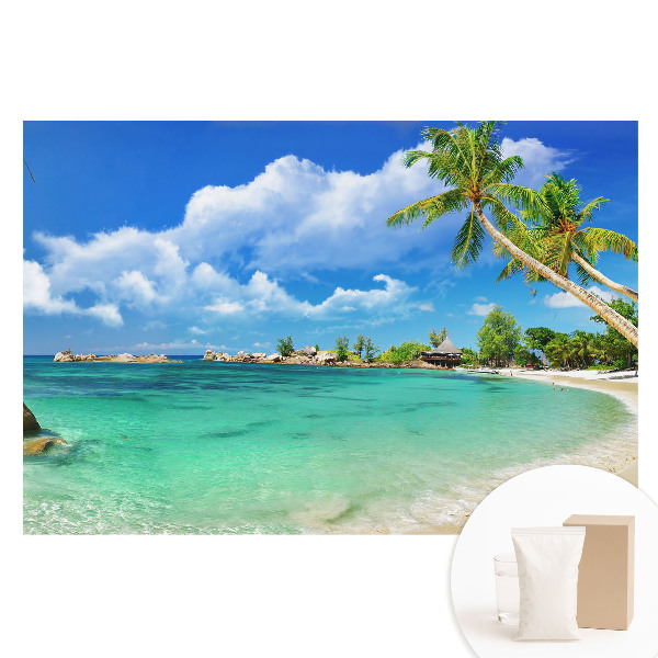 Fototapeta z nadrukiem na flizelinie Egzotyczna plaża palmy zieleń