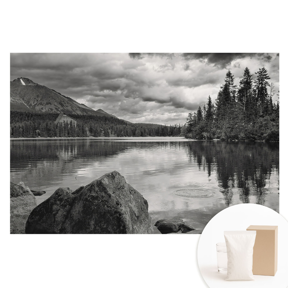 Fototapeta z nadrukiem na flizelinie Krajobraz górski jezioro drzewa