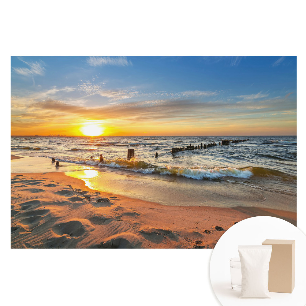 Fototapeta flizelinowa z nadrukiem Zachód słońca nad morzem