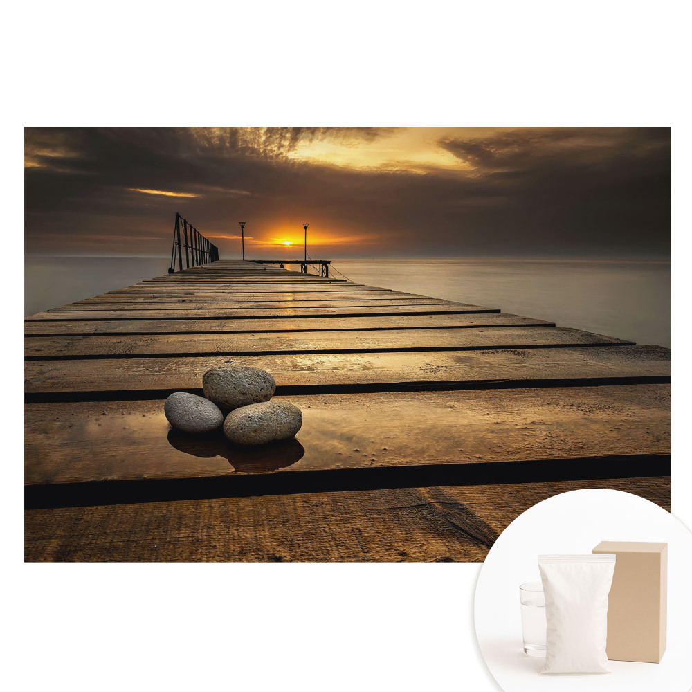 Fototapeta flizelinowa Pomost o zachodzie słońca harmonijny spokój