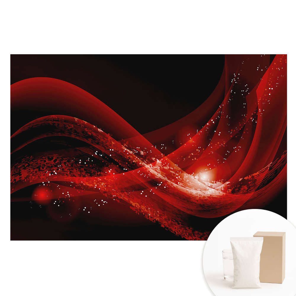 Fototapeta flizelinowa z nadrukiem Abstrakcyjne czerwone fale i iskry