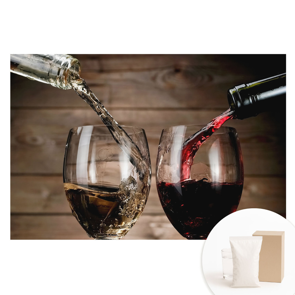 Fototapeta z nadrukiem na flizelinie Wino w kieliszkach klasyczny styl