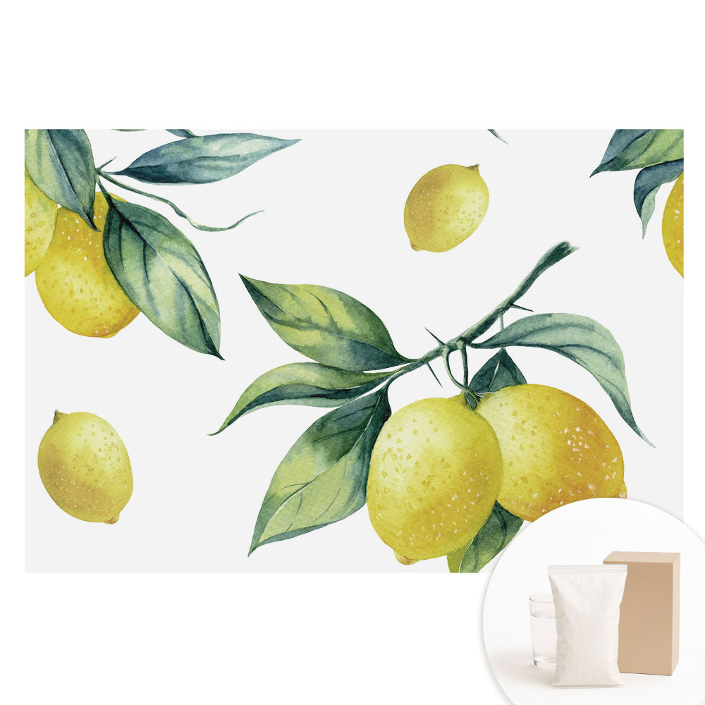 Fototapeta flizelinowa z nadrukiem Cytrynowy wzór soczysta zieleń