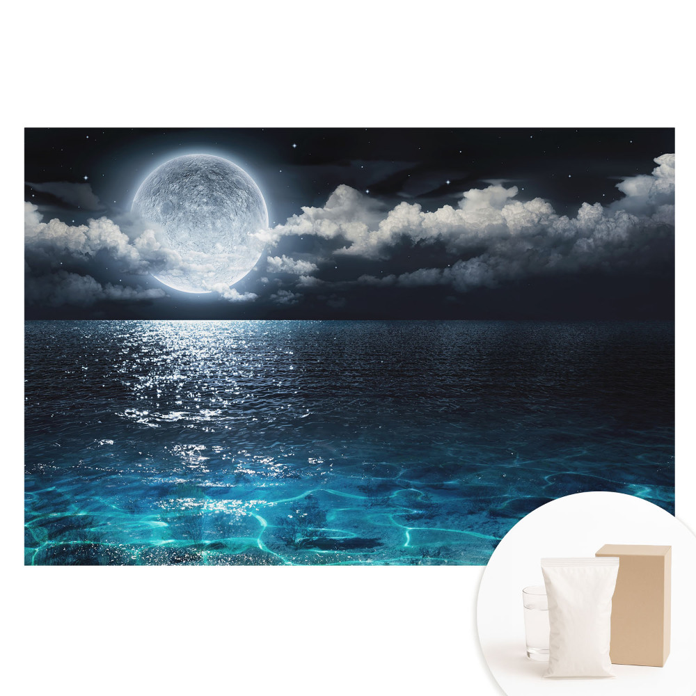 Tapeta fotograficzna na flizelinie Pejzaż księżycowy harmonia wody i nieba
