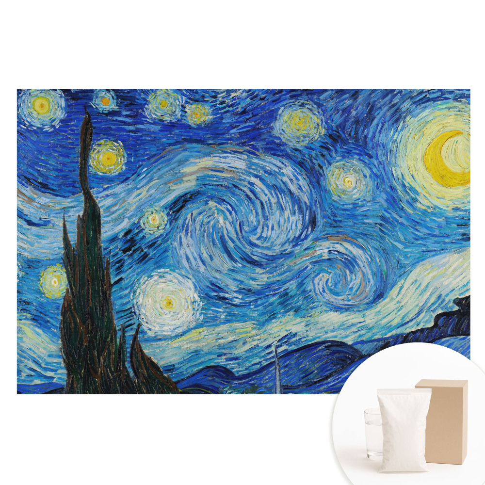 Duża fototapeta na ścianę Wirujące gwiazdy i cyprys