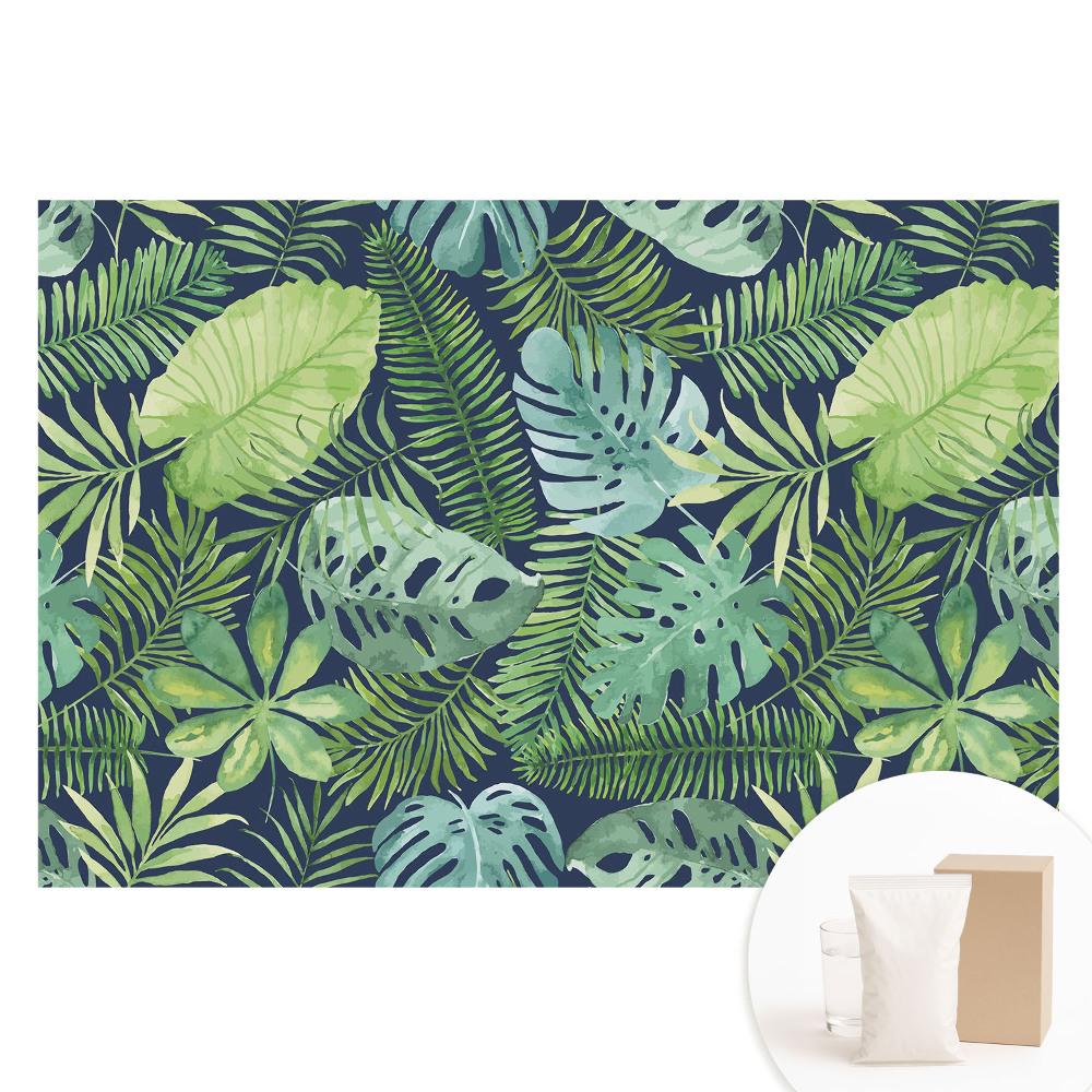 Tapeta fotograficzna flizelinowa Liściasty tropikalny wzór pełen zieleni