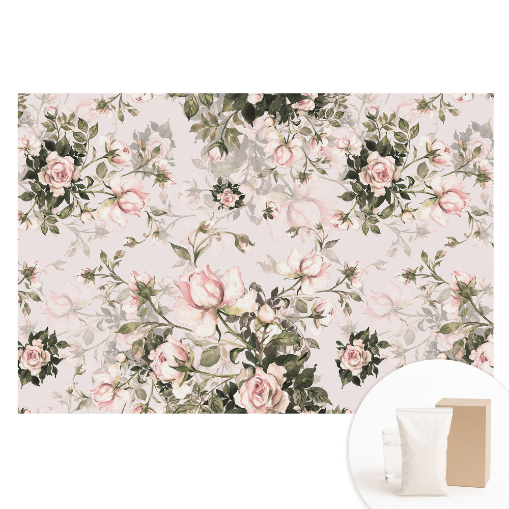 Duża fototapeta na ścianę Delikatne róże w klasycznej kompozycji