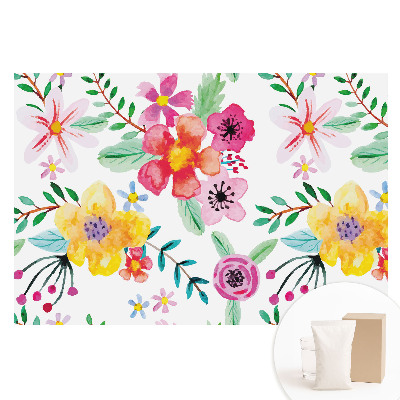 Tapeta fotograficzna na flizelinie Kolorowe kwiaty akwarelowe