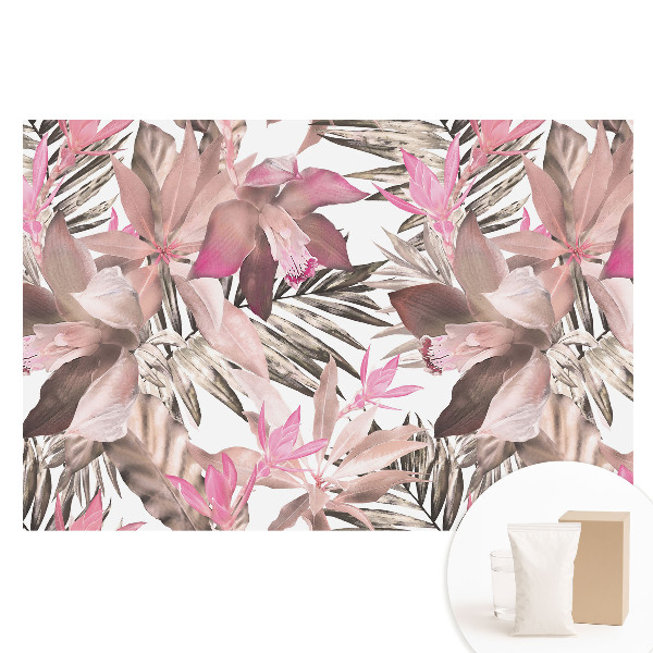 Fototapeta z nadrukiem na flizelinie Pastelowe kwiaty egzotyczne harmonijny wzór