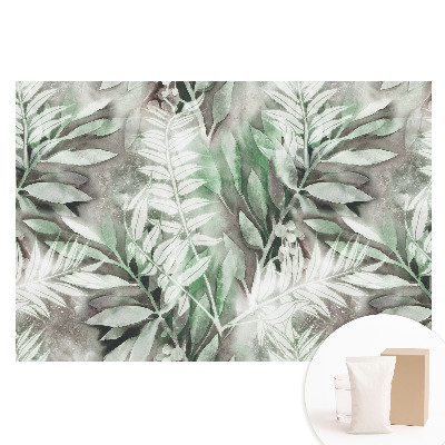 Fototapeta flizelinowa Delikatne liście akwarelowe w zieleni.