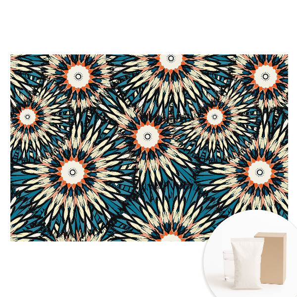 Fototapeta z nadrukiem na flizelinie Energetyczne kwiaty w powtarzalnej kompozycji