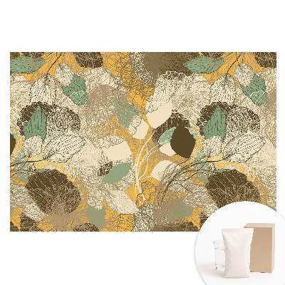 Tapeta fotograficzna na flizelinie Delikatne liście i kwiaty w harmonijnym wzorze