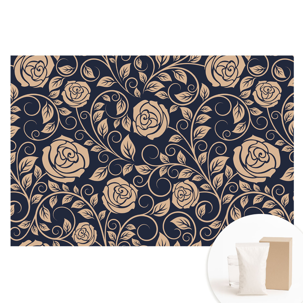 Duża fototapeta na ścianę Klasyczne róże na granacie