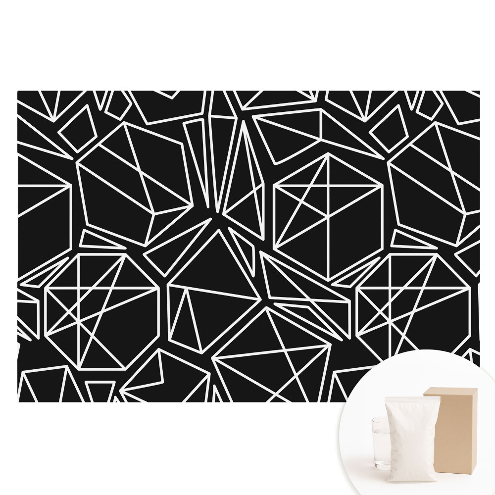 Fototapeta flizelinowa z nadrukiem Geometryczne figury na czarnym tle