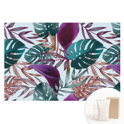 Fototapeta z nadrukiem na flizelinie Kolorowe liście tropikalne chaos