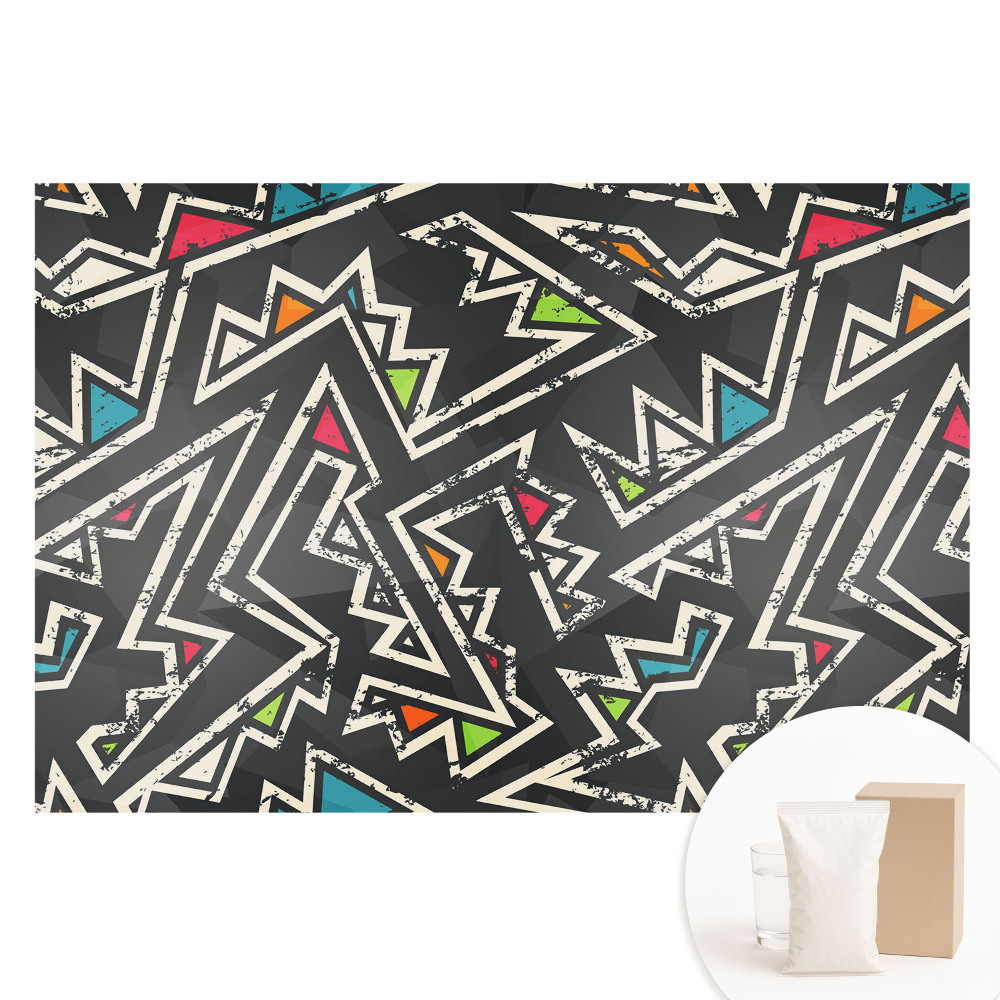 Fototapeta flizelinowa Zygzakowate wzory pełne kolorów