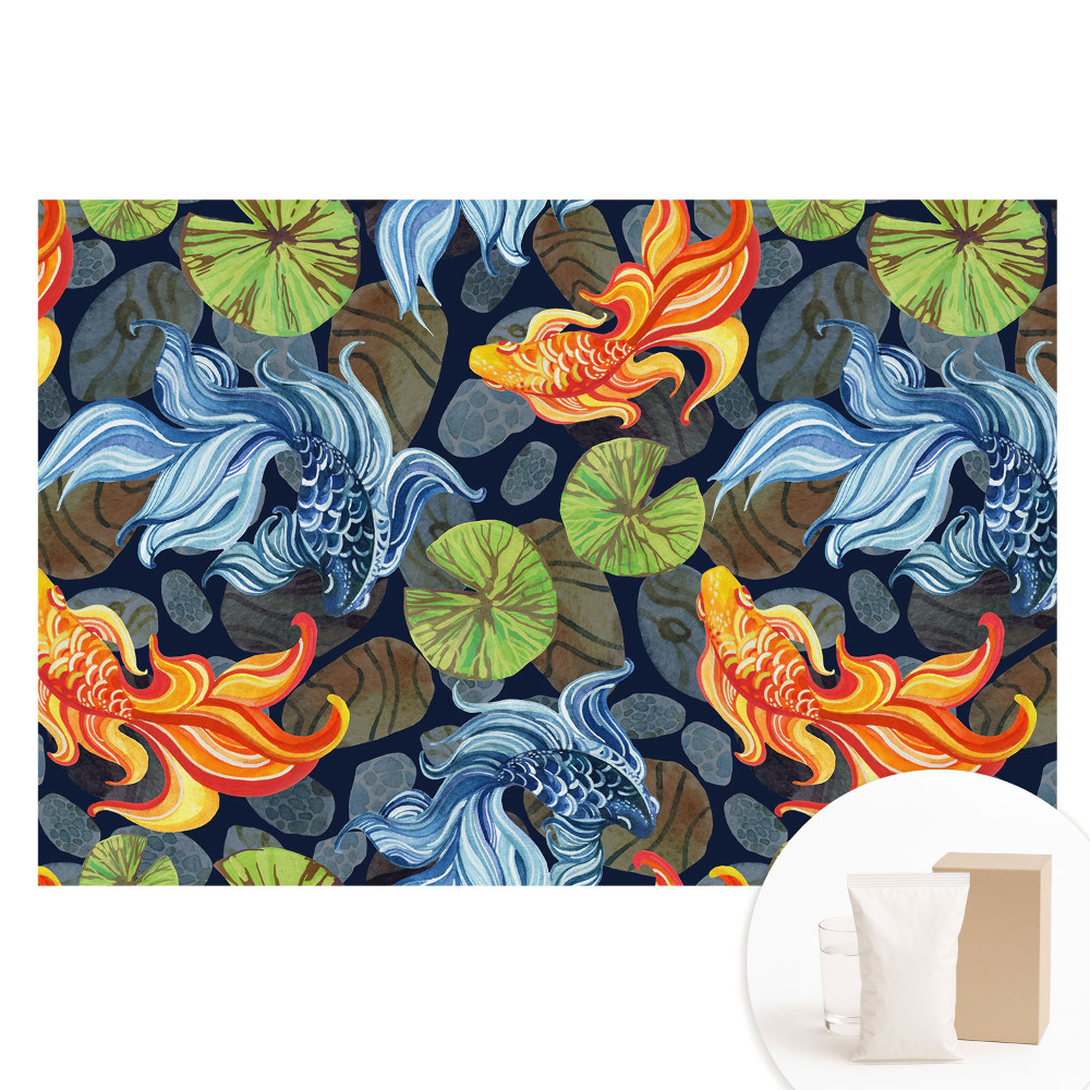 Fototapeta z nadrukiem na flizelinie Energetyczny motyw ryb koi