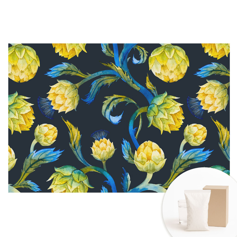 Tapeta fotograficzna na flizelinie Akwarelowe kwiaty elegancja żywiołowość