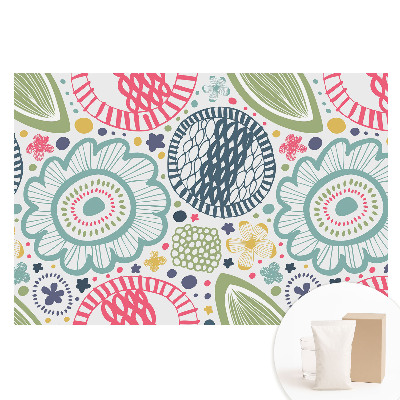 Fototapeta flizelinowa z nadrukiem Współczesne kwiaty i geometryczne wzory