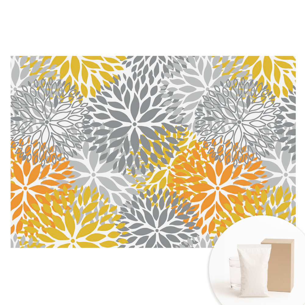 Duża fototapeta na ścianę Kwiatowe wzory symetryczne energia