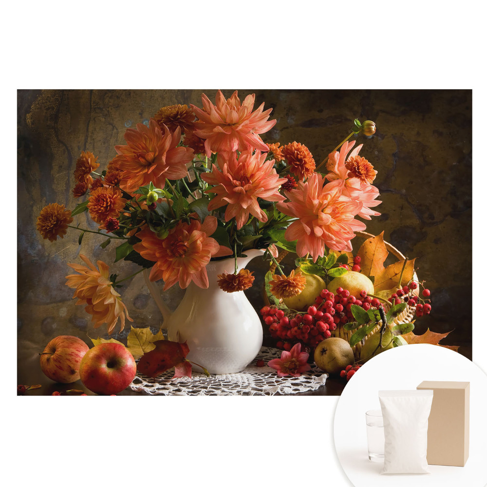 Fototapeta z nadrukiem na flizelinie Kwiaty z owocami