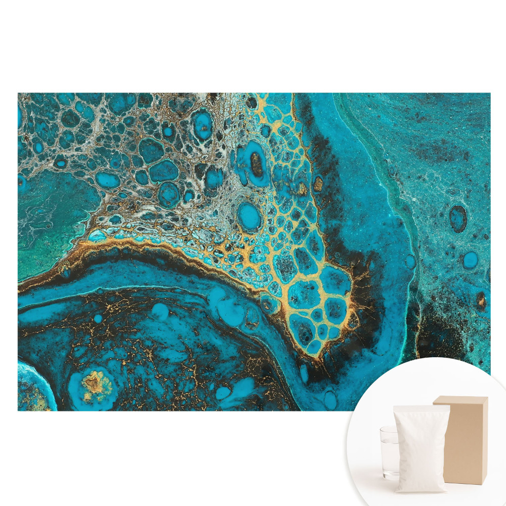 Duża fototapeta na ścianę Turkusowe wzory organiczne