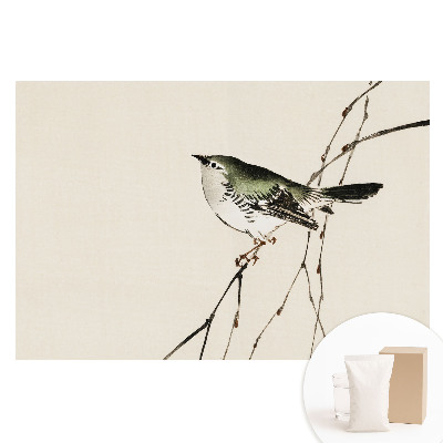 Fototapeta flizelinowa Ptak na gałęzi minimalizm harmonia.