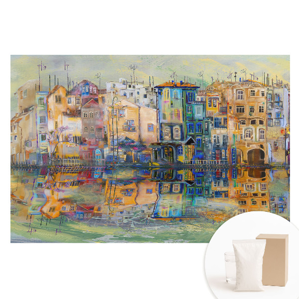 Fototapeta flizelinowa z nadrukiem Kolorowy pejzaż z refleksją w wodzie