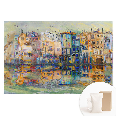 Fototapeta flizelinowa z nadrukiem Kolorowy pejzaż z refleksją w wodzie