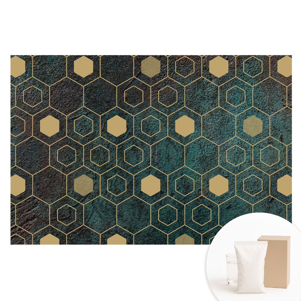 Fototapeta flizelinowa Geometryczne heksagony na ciemnym tle