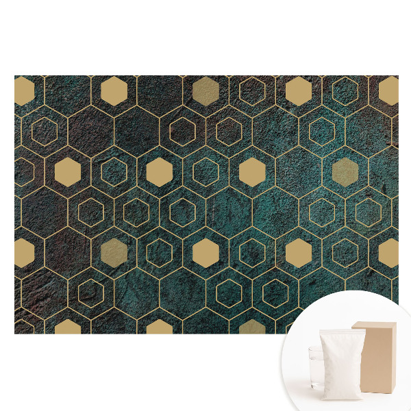 Fototapeta flizelinowa Geometryczne heksagony na ciemnym tle