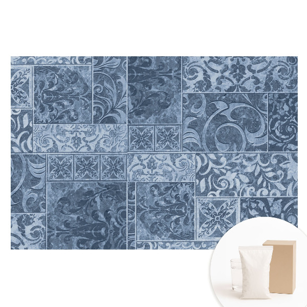 Duża fototapeta na ścianę Niebieski wzór w stylu vintage