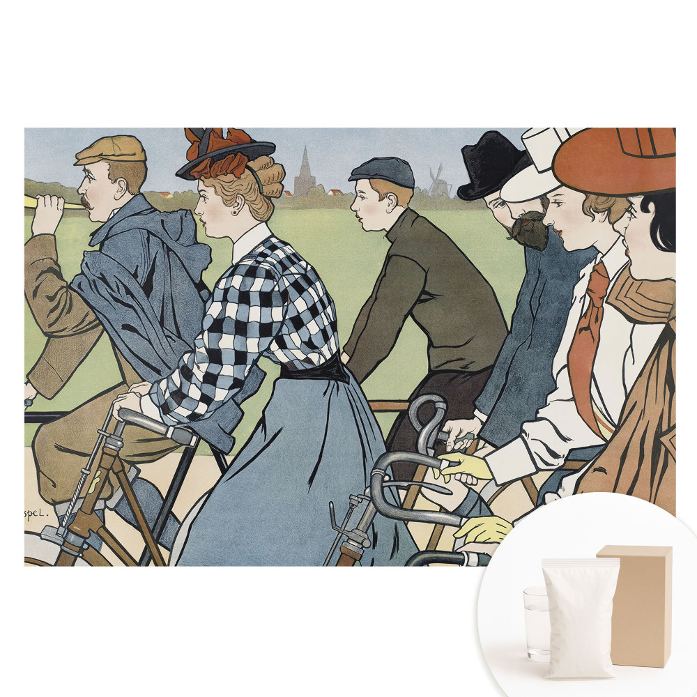 Duża fototapeta na ścianę Rowerowa secesyjna scena