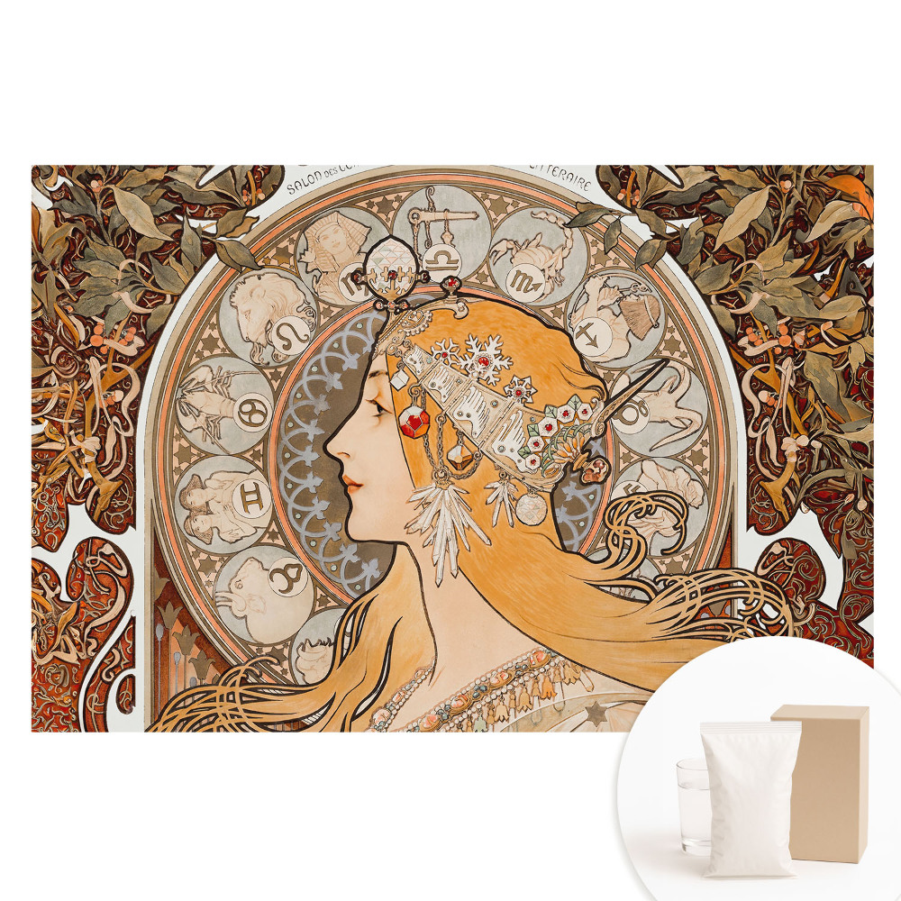 Tapeta fotograficzna flizelinowa Kobieta i symbole zodiaku