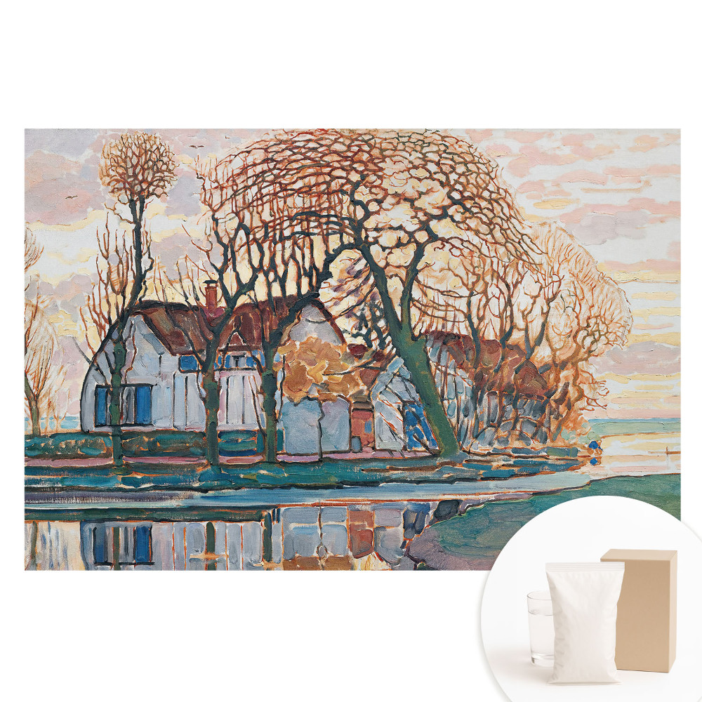 Duża fototapeta na ścianę Wiejska spokojna sceneria lustrzane odbicie