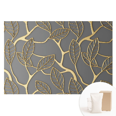 Tapeta fotograficzna na flizelinie Liście na szarym tle subtelny wzór