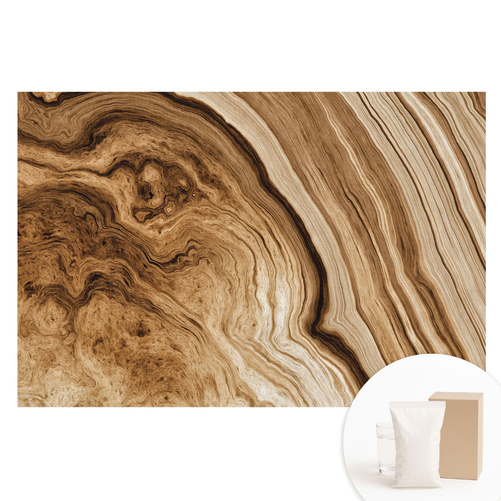 Fototapeta z nadrukiem na flizelinie Organiczne linie drewna ziemiste odcienie zrównoważony klimat