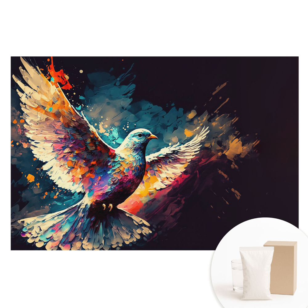 Fototapeta flizelinowa Barwny dynamiczny ptak w locie