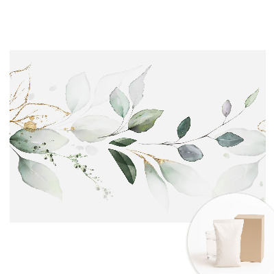 Duża fototapeta na ścianę Delikatne kompozycje liści w akwareli