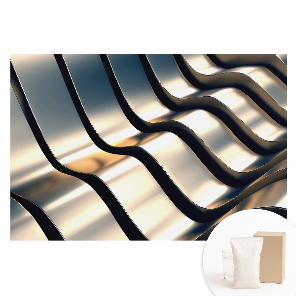 Tapeta fotograficzna na flizelinie Fale metalu w nowoczesnym stylu