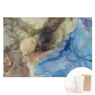 Fototapeta na flizelinie Abstrakcyjna paleta niebieskich i zielonych kształtów