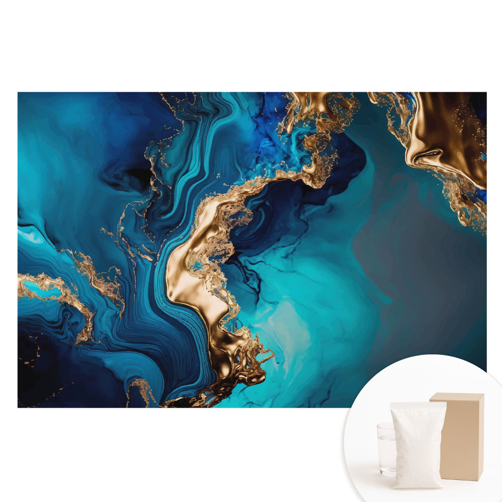 Fototapeta na flizelinie Abstrakcyjne połączenie niebieskiego i żółtego