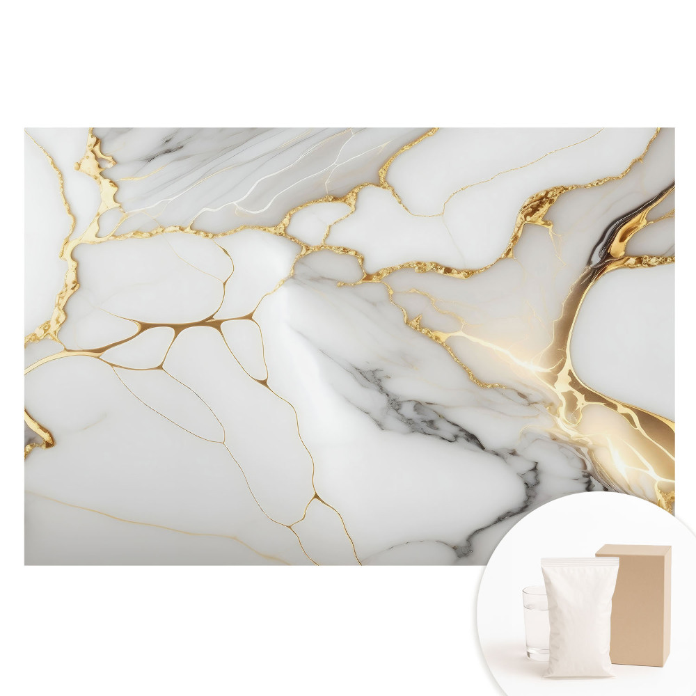 Fototapeta z nadrukiem na flizelinie Stylowy marmur z żółtymi akcentami