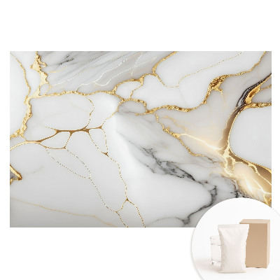 Fototapeta z nadrukiem na flizelinie Stylowy marmur z żółtymi akcentami